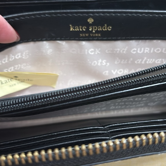 Kate Spade Black and White Striped Wallet - Picture 3 of 12